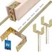 KOTARBAU® 2 Stuks U Paalhouder in Beton Storten, Staal, 400 mm, Goud, Verstelbaar 0-160 mm, Paaldrager in Beton Storten, Betonanker voor Houten Palen