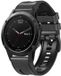 By Qubix - Geschikt voor Garmin bandje - 26mm Quickfit - leer + siliconen bandje - Donkergrijs