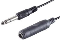 1aTTack.de 1x 6,3 mm jackplug naar jack-aansluiting audio-verlengkabel
