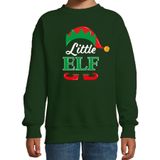 Bellatio Decorations Little elf Kerstsweater - groen - kinderen - Kersttruien / Kerst outfit 170/176