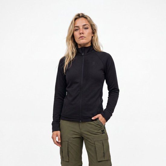 Poederbaas Outdoor Vest Dames - Waffle Jacket - Zwart - Maat XXL