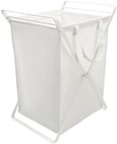 Yamazaki Home Wasmand Kleding Mand Liner | Staal + Katoen, Groot, Wit