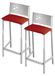 2 tabourets de bar, cuir artificiel, rouge, hauteur d'assise 60 cm