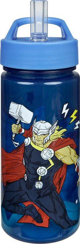 4KidsOnly Undercover Avengers drinkbeker 500ml Marvel waterfles voor kinderen BPA-vrij.