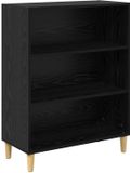 vidaXL Dressoir Zwart Eiken Bewerkt Hout 69,5 x 32,5 x 90 cm