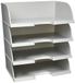 Leitz Brievenbak liggend A4 Jumbo, 4-pack, met extra grote capaciteit, grijs, plus serie, 52190085