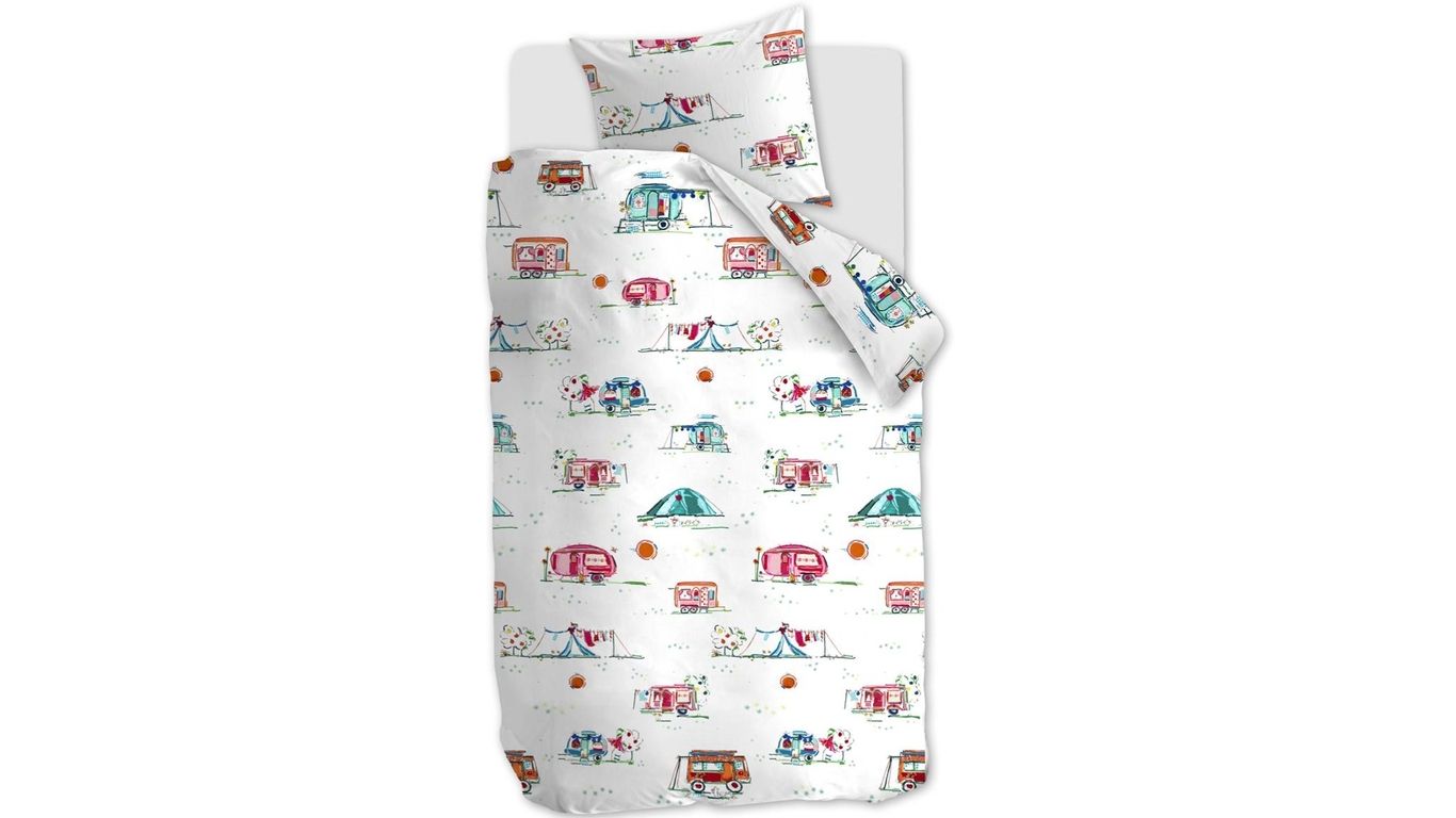 Dekbedovertrek Beddinghouse Kids Happy Camping - Wit