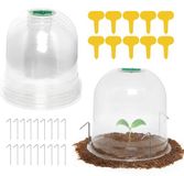 BeiJingLiangPinJiaZuoKeJiWenHuaFaZhanYouXianGongSi 6x Cloche de plante - Plastique réutilisable - Pour la protection contre le gel des plantes de jardin - 26 cm x 20 cm - Avec 10 étiquettes de plantes et 18 piquets de fixation