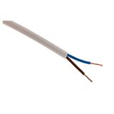 Stroomkabel Zenitech - Elektrische Stroomkabel H05VV-F 2x 1.5mm² - Voor Binnengebruik - Slijtvast En Vochtbestendig - Wit - 5m