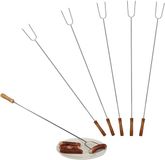 Merkloos 12x barbecue spiesen - BBQ spies - vleespen 80 cm - barbecue vleesspies - RVS