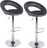 Urban Living "WE LOVE" Set van 2 Barstoelen Zwart PU