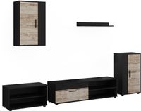 Vicco Woonwand Berno, Zwart/Zand eik, Set van 5 stuks