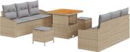 vidaXL Tuinbank Set 9-delig Beige/Lichtgrijs