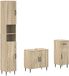 vidaXL - 3-delig - badkamerkast - set - HAARLEM - Sonoma - Eiken - Bewerkt - hout