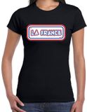 Bellatio Decorations Verkleed T-shirt voor dames - Frankrijk - zwart - supporter - themafeest XL