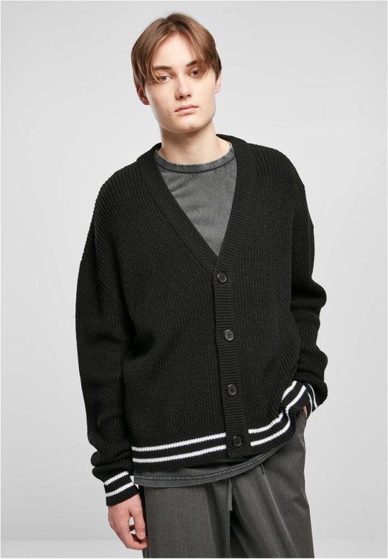 Urban Classics Sporty Boxy Cardigan - Men - Black - M