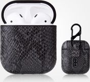 By Qubix AirPods 1/2 hoesje PU Leer Slangenleer - Grijs