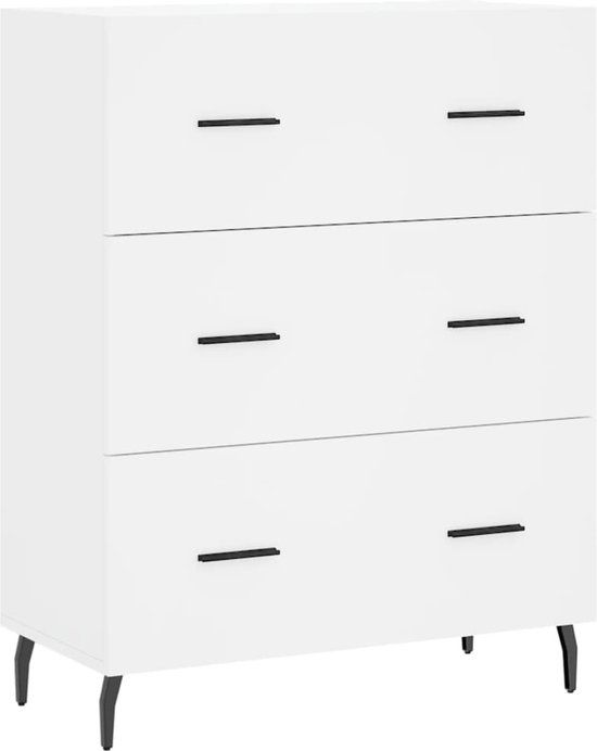 vidaXL Dressoir Wit Bewerkt Hout 69,5x34x90 cm