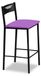 Chaise de cuisine avec dossier, similicuir, aubergine, 90 cm