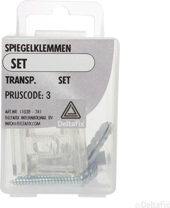 Deltafix Spiegelklem Transparant Set