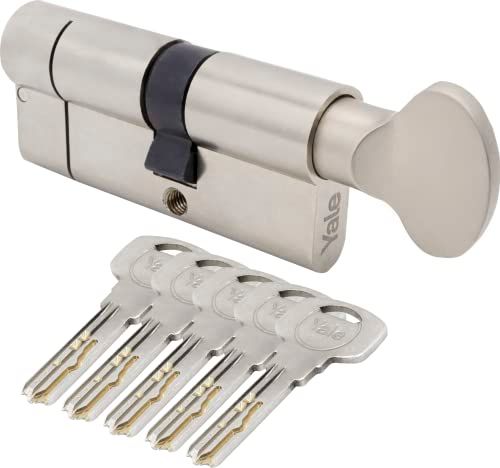 Yale Inzetstuk 2100 40/35 G mm - Draaiknop - Veiligheidscertificering - Inbraakbeveiliging - Veiligheidskaart - 5 Sleutels - Satijn