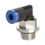 L-schroefaansluiting L-steekschroefverbinding »blauwe serie« mini, draaibaar, M5, voor buitenslang Ø 4 mm, werkdruk max. 10 bar, kunststof/MS vern.