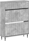 vidaXL Schoenenkast ZWOLLE 78 x 24 x 103 cm Bewerkt hout Betongrijs