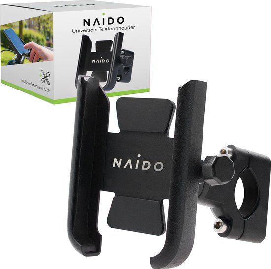 Naido Universele Telefoonhouder Fiets en Motor - Aluminium - Zwart