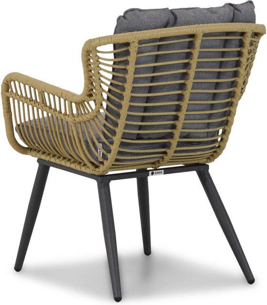 Coco Azzano/Matale 180 cm dining tuinset 5-delig - 4 zitplekken - Aluminium - Taupe-naturel-bruin