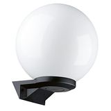 DOPO Lighting - VIC wandlamp met zwarte voet en witte globe E27 (Ø25cm) buiten IP43