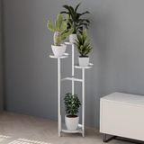 Zstar Metalen plantenstandaard, bloempotstandaard, meerdere verdiepingen, plantenrek, bloemenrek, plantentrap voor kamerhoek, woonkamer, balkon, terras, binnenplaats, wit, 100 cm
