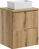 Armoire de salle de bain moderne de 50 cm de large, plateau inclus et vasque blanche