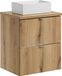 Armoire de salle de bain moderne de 50 cm de large, plateau inclus et vasque blanche