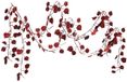 Othmar Decorations Kerstboom slinger - 4x - met bladeren - rood - 200 cm - kunststof