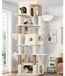 Poteau griffoir arbre à chat - Maison pour chat - Panier pour chat - 204 cm - Beige