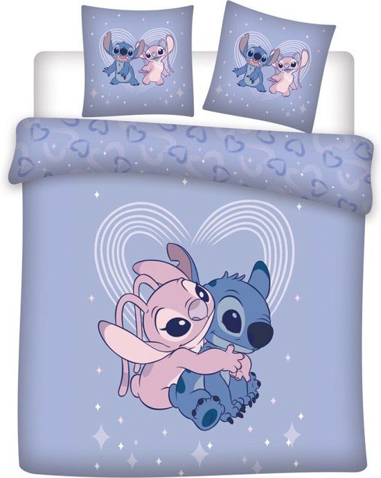 Disney Lilo & Stitch Angel Love Bedding Set - Lits Jumeaux - 240x220cm - Cotton - Lila