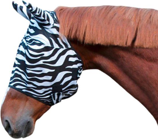 Vliegenmasker Zebra Full - Polyester - Klittenband - Paard - 20,5 x 13,5 x 8 cm