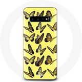Maniacase Hoesje voor Samsung Galaxy s10 plus Vlinders gele achtergrond