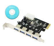 CERRXIAN 4-Port USB 3.0 Super Speed Card PCIe Express Controller Card
