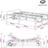 vidaXL Elektrisch Verstelbaar Bedframe Zwart 140 x 190 cm Staal