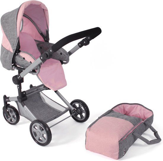 BAYER CHIC 2000 Poppenwagen JARA Melange grijs-roze