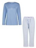 By Louise Dames Pyjama Set Lang Blauw Gestreept - Maat L