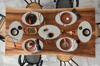 Merkloos Ovale Placemats - Beton Print - 8 stuks