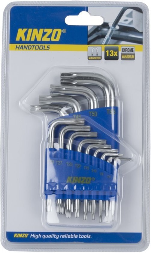 Kinzo Voordelige Inbus/torx sleutelset - 13 delig - Inbus/torx hex key gereedschap set