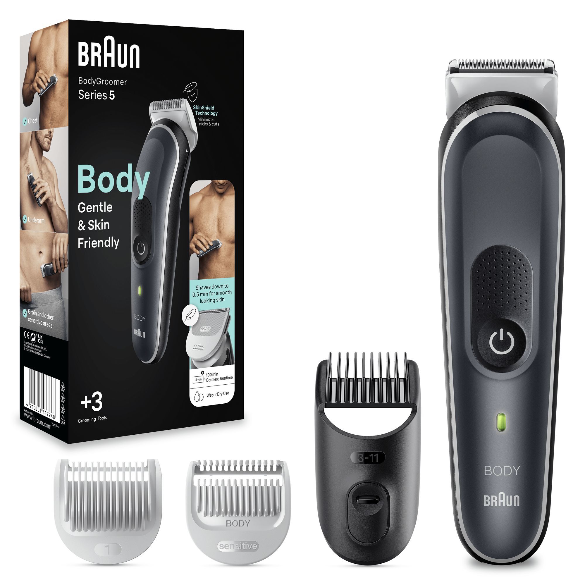 Braun BodyGroomer 5 BG5340 - Bodygroomer voor Mannen - Zwart/Zilver