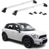 Aurilis Omac Barres De Toit Transversales Certifiées Tüv Pour Mini Countryman R60 F60 2010-2023 – Verrouillables (4 Antivols) – Charge Max 100 Kg – Fixation Durable Argent