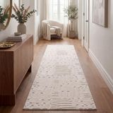 TT Home Vloerkleed voor woonkamer, slaapkamer, hoogpolig, wasbaar, Scandinavisch design, geometrisch, abstract, boho, effen, 3D, afmetingen: 80 x 150 cm