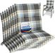 Beautissu Sunny BK Set de 8 coussins de jardin bas dossier 100x50 cm bleu à carreaux