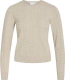 Vila Trui Vikerry O-neck Cable L/s Knit Top 14115306 Natural Melange Dames Maat - XS