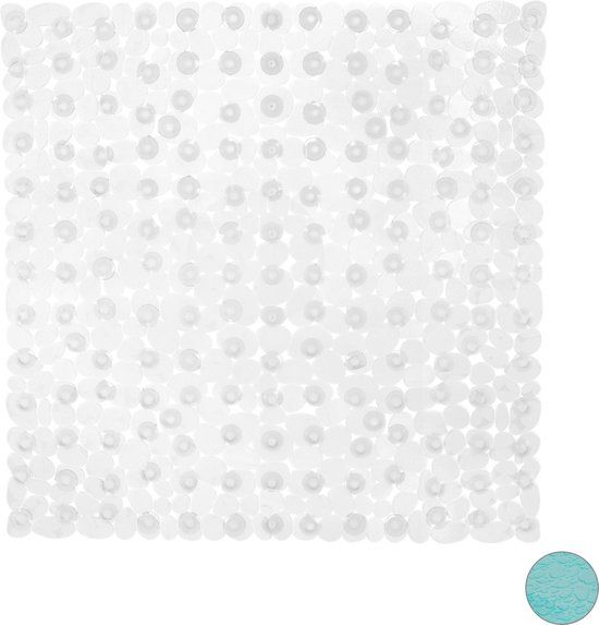Merkloos / Sans marque Relaxdays Anti-slip douchemat - met zuignappen - vierkant - 53 x 53 cm - transparant
